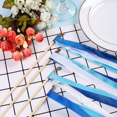Whaline 30 Pack Ribbon Sticks Chromatic Silk 11.8 Inches X 20.4 Inches, Blue