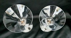 Wedding Bride And Groom Martini Champagne Glasses Gold Bubble Stem