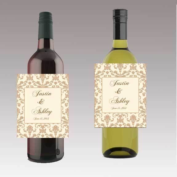 12 Baroque Wine Wedding Wine Beer Bottle Labels Great for Engagement Bridal