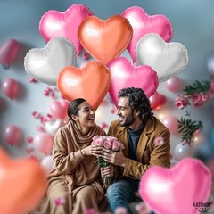 , Rose Gold, White and Pink Heart Balloons – 18 Pink, Rose Gold and Silver