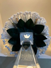 Luxury Silk White Rose Wedding Bouquet – Artificial Flowers With Crystal Handle