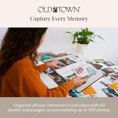 Old Town 2-Pack Bonded Leather Photo Albums, Photo Album 5×7 & 4×6 Slots, Brown