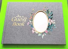 GUEST BOOK -120 PAGE FLORAL ARTWORK.
