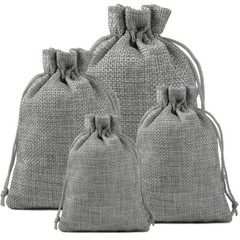 25-100 Pcs Wedding Burlap Bags Linen Jewelry Pouches Jute Hessian Gift Bag Favor