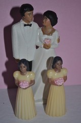 Vintage Coast Novelty Bride & Groom Wedding Cake Topper 1984 *REPAIRED*