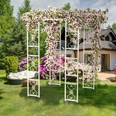2x2M Garden Gazebo Arch Metal Pergola Trellis Wedding Party Shelter Tent Canopy