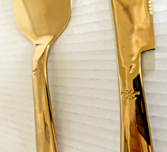 Wedding Two-Piece Gold Knife and Server Cutting Set New