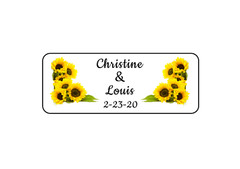 30 sunflower wedding favors, mini bubble labels, stickers, tags, personalized