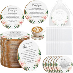 200 Pcs Wedding Favors for Guests Floral Cork Coasters Bulk Bridal Shower Thank