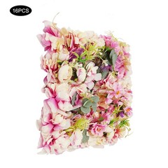 16pcs Flower Wall Panels, Purple Artificial Flowers Wall Decoration For Parties