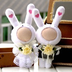 Personalized 3D Faces on Stuffed Toys – Wedding Rabbit Couple