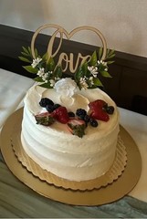 Rustic Wooden Wedding Cake Topper Love Heart Bridal Shower Decor 7×10”