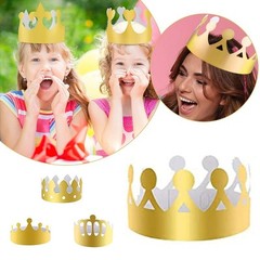 Party Hats For Coronation Celebration Gold Paper Crowns Easy To Install