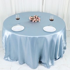 Balsa Circle 132 in Dusty Blue Satin Round 132″ (Round),