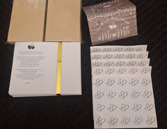 Mr & Mrs Thank You Wedding Cards & Bubbles Wands 120-Pcs Guest Supplies Lot