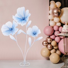 3-Head Wedding Artificial Flower Gradient Blue Wedding Decor Artificial Flower