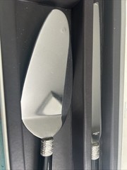 Vera Wang With Love Noir Cake Knife & Server Set Black Enamel/Silverplate