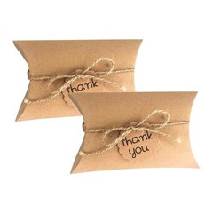 50pcs Kraft Black White Paper Pillow Box for Jewelry Candy Gift Wedding Favor Sm