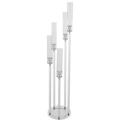 5-Arm Candle Holder Acrylic Clear Freestanding Candle Holder with Candle Cover