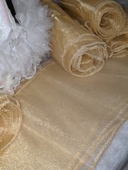 Gold Organza Chair Bow Sash Sashes 102″x6″ Wedding Banquet Reception 50 Pieces