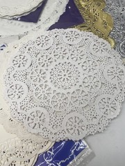 Huge Lot Lace Paper Doilies Lg Med Small Red white Oval Round Square Party Craft