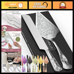 Elegant Wedding Cake Knife and Server Set – Premium Engraved Cutting Tools for N