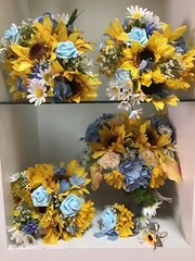 Wedding flowers bridal bouquets decoration sunflowers blue
