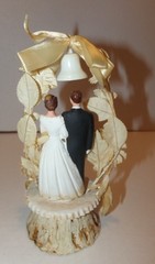 1959 Incredible Vintage 1950’s Wedding Cake Topper Silk Flower Bell Top