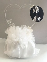 Daisy, Glass Heart and Doves, and Black Cowboy Hat, White Western Cake Topper