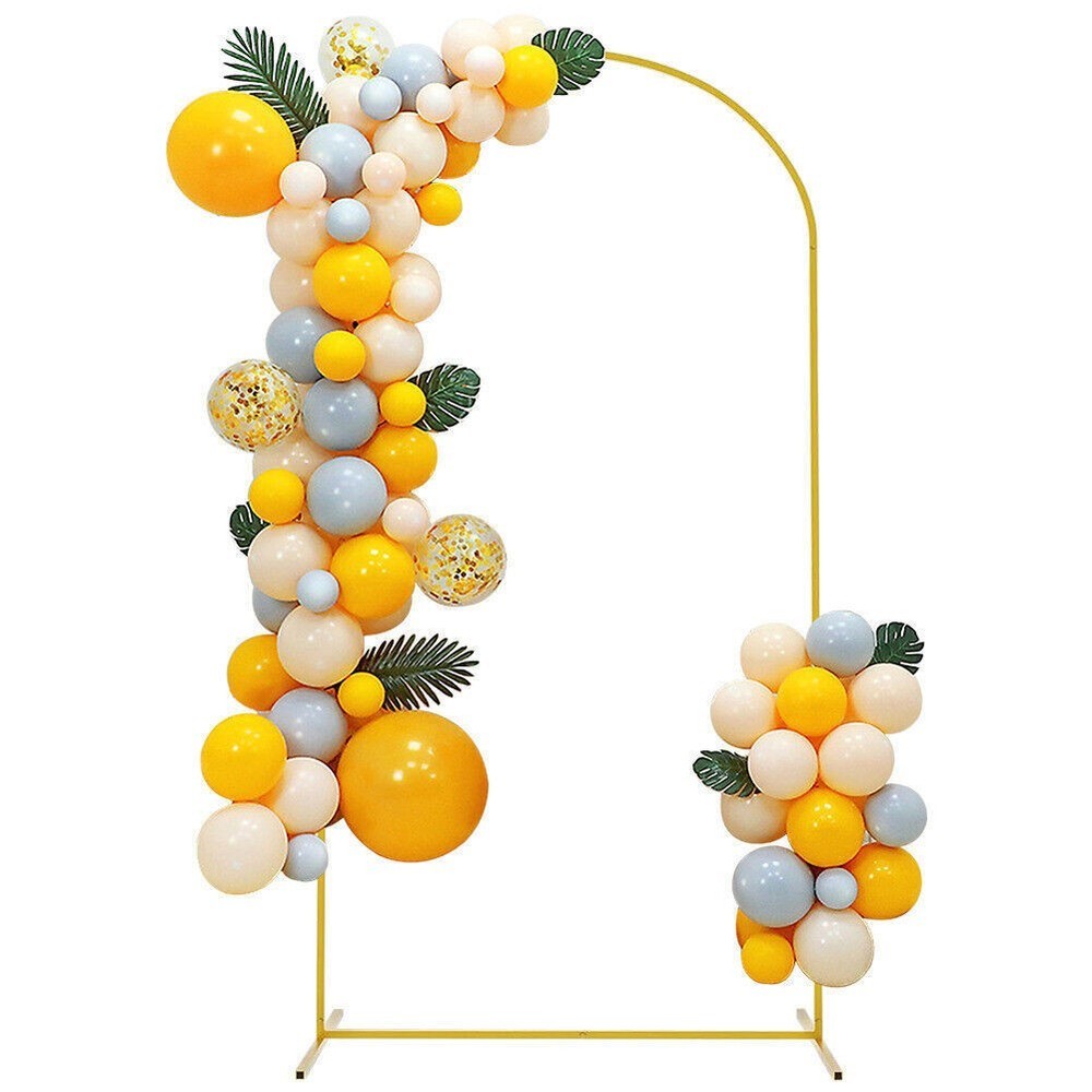 Metal Arch Backdrop Stand 7.2Ft Gold Stable Arch Wedding Frame Fit Baby Birthday