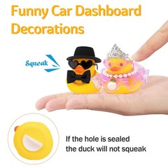 wonuu Pair Set of 2 Bride and Groom Rubber Ducks for Wedding mini, Yellow