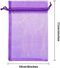 4×6 Inch Organza Gift Bags with Drawstring for Jewelry,Candy,100 Pcs Purple Sach
