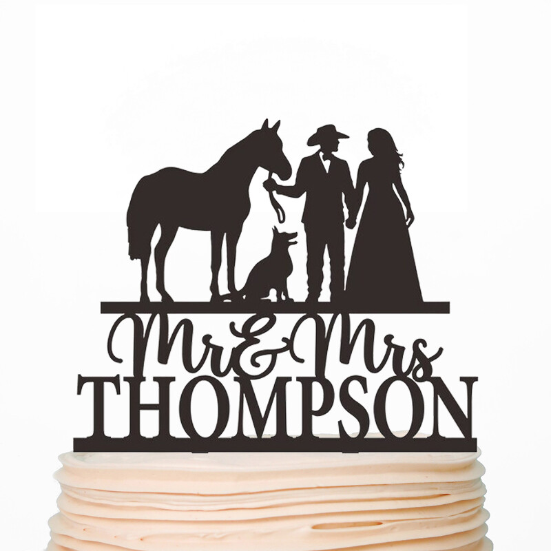 Cowboy Wedding Cake Topper With Horse Western Country Cowboy Theme Decoration