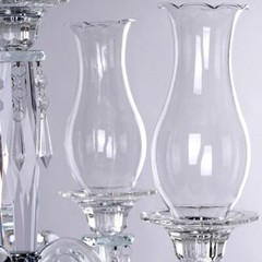 40-Inch Clear 5 Arm Crystal GLASS Candelabra Hurricane Taper CANDLE HOLDER Party