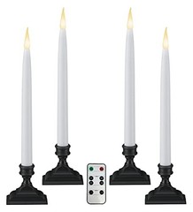 Battery Operated LED Window Candles with Timer, Remote Control, Antique Bronze