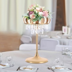 Gold Acrylic & Iron Flower Stand 30 × 45 cm Floor/Tabletop Wedding Centerpiece