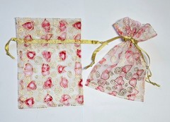 Gift Bags for Package Red Pink Heart Gift Pouch Candy Wedding Favor 5×7″ 50 pcs