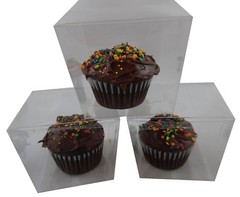 Box Clear Food Grade PET Party Favor Boxes Pre-Folded Cubes 25 units 3×3.5×3 in