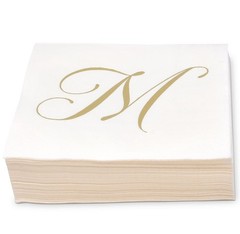 100 Monogram Letter M Cocktail Napkins Gold Foil Initial Hand Towel Napkin | …