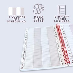 Notebook Planner, 4 Column Appointment Book – Large 8.5″ x 13.5″ Undated 2025