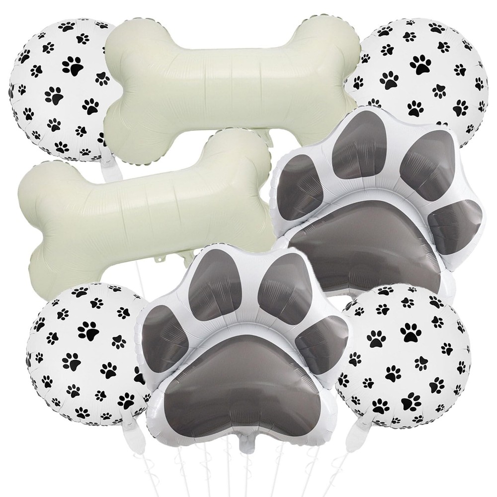8 Pcs Dog Balloons 30 Inch Bone Foil Balloons Paw Print Balloon Dog Birthday …