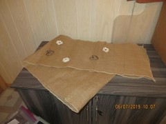Burlap Table Runner Decorated for Wedding 9′ X14″