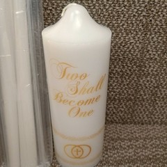Irenare Unity Candles for Wedding Ceremony with Brass Colored Metal Stand New