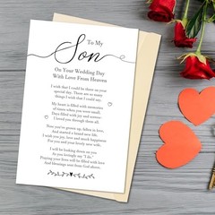 Son Gift Poem From Heaven on His Wedding, To My Son Wedding Blessing HLHK-6