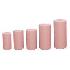 5 DUSTY ROSE Fitted Spandex Cylinder Display STAND COVERS Set Party Decorations