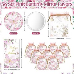 36 Sets Butterfly Baby Shower Party Favors, Butterfly Compact Pocket Mirrors and