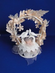 New Vintage Wilton Petite «Spring Song» Peach Wedding CakeTop, 106-161