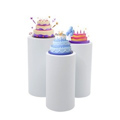 3 Piece Round Cylinder Pedestal Stands For Party Wedding Party Display Decor