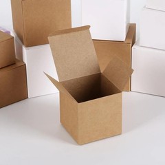 20/50pcs Square Folding Kraft Paper Box Black White Cardboard Box for Packaging