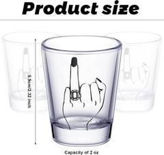 Bride and Groom Glasses 2 Pieces Ring Finger Wedding Funny Bride Wine Glass 2 oz